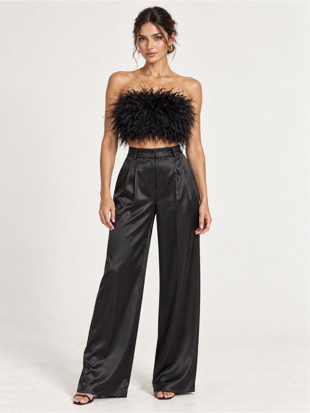 NWT 12th Tribe Black Feather Strapless Tube Top Size S - Picture 3 of 15